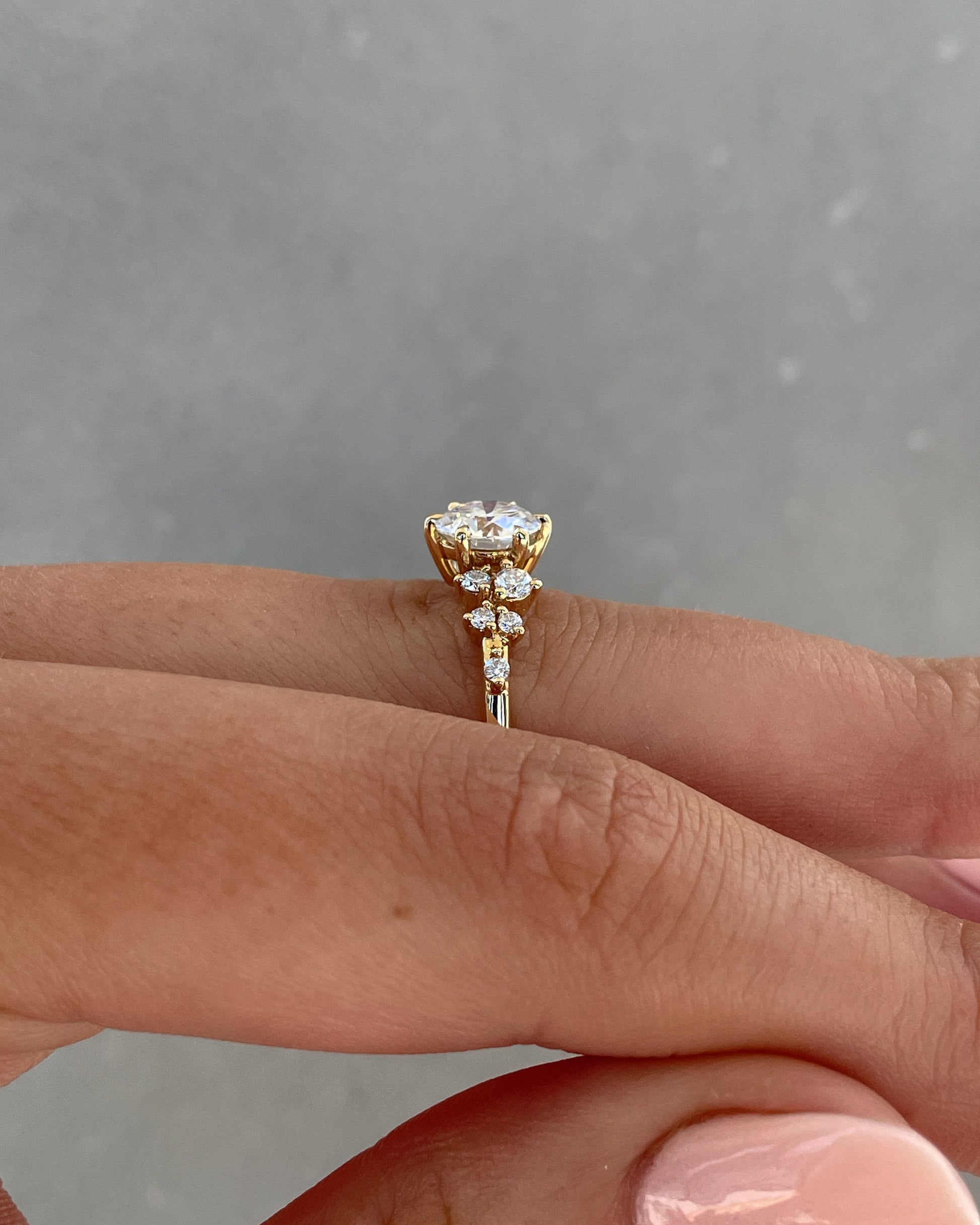 1.61 CT Round Lab-Grown Diamond Cluster Engagement Ring 19