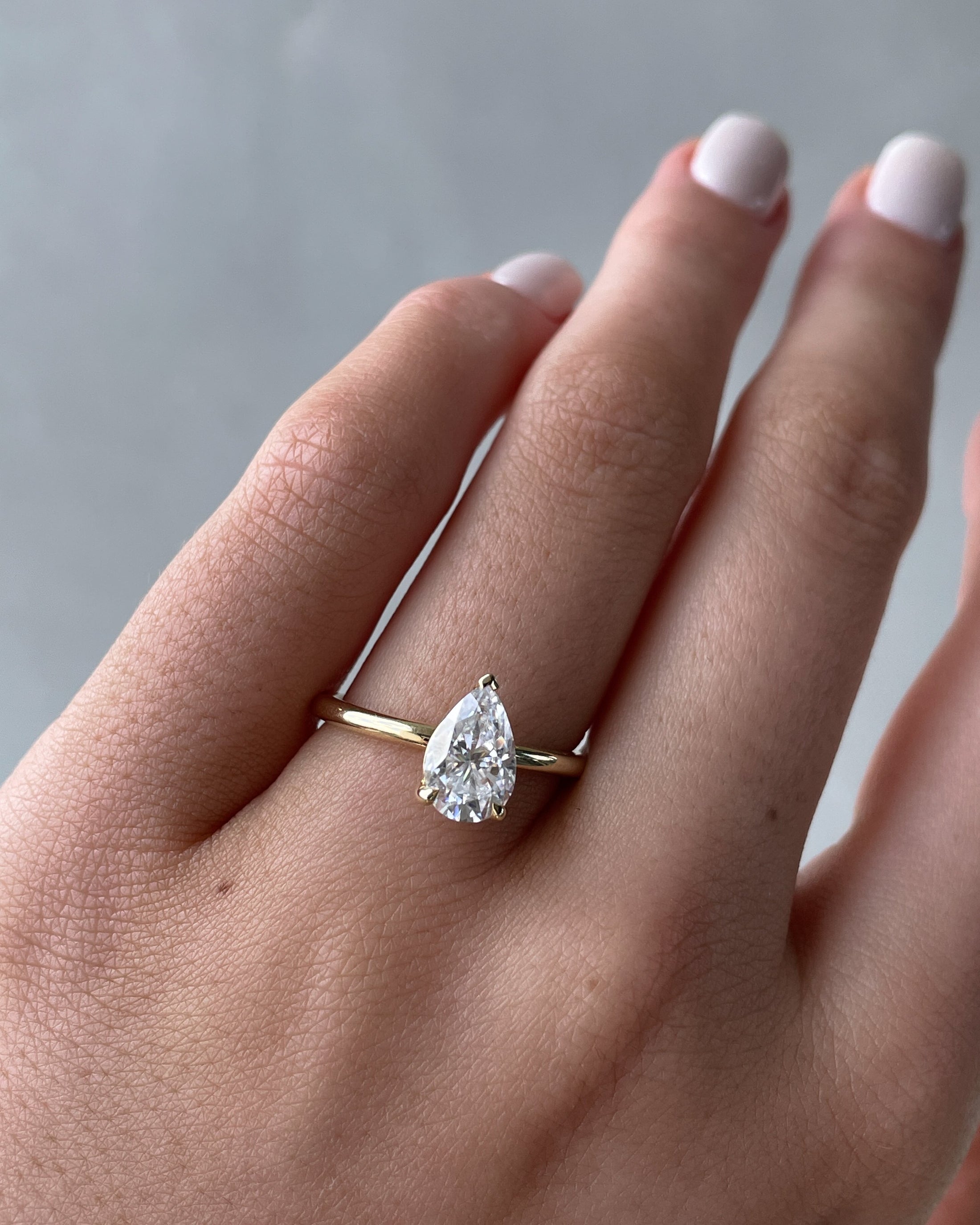 1.80 CT Pear-Shaped Lab Diamond Solitaire Engagement Ring