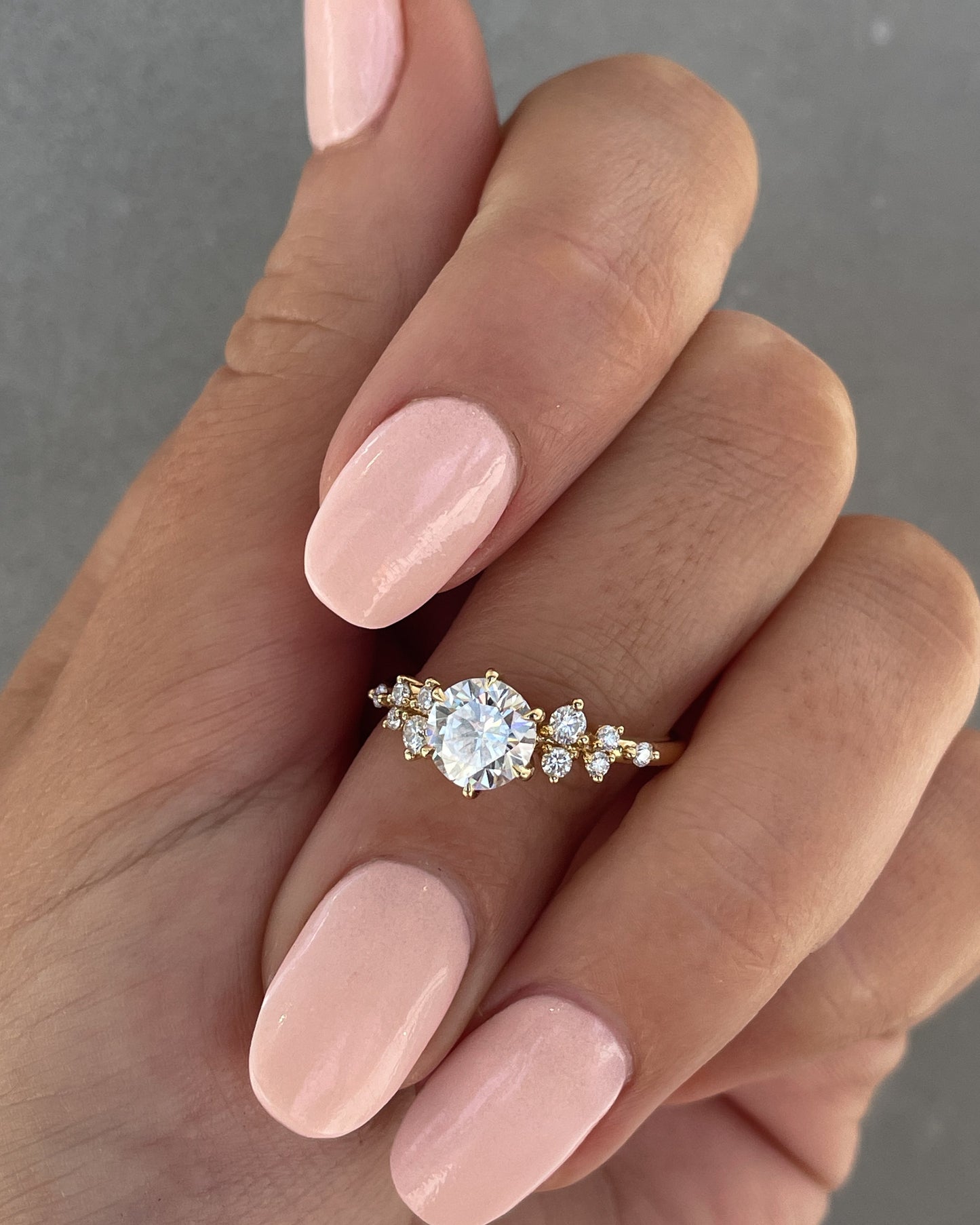 1.61 CT Round Lab-Grown Diamond Cluster Engagement Ring 15