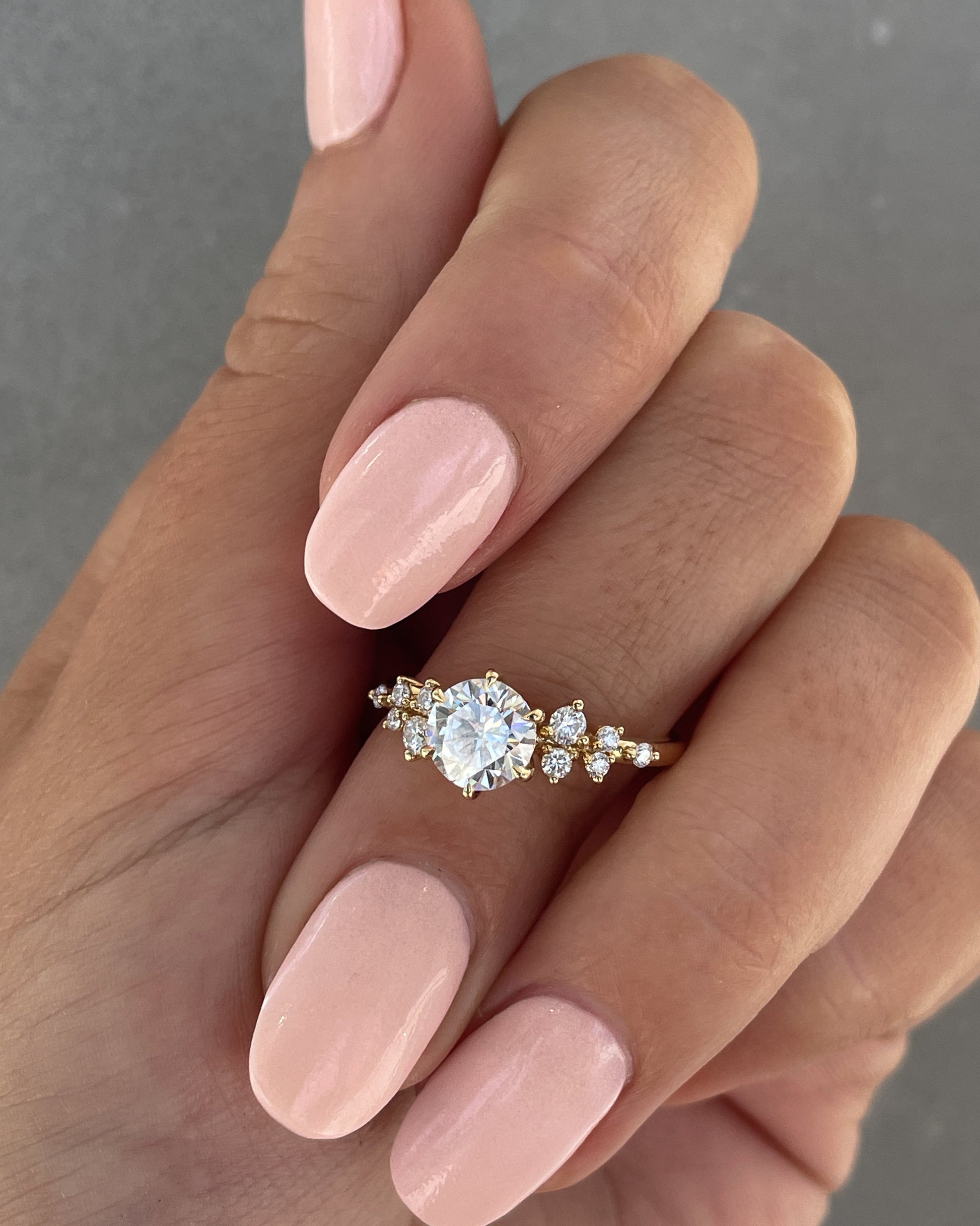 1.61 CT Round Lab-Grown Diamond Cluster Engagement Ring 15
