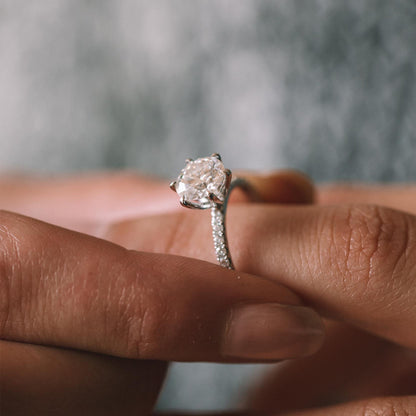 1.80 CT Round Lab-Grown Diamond Engagement Ring with Pave Band 17