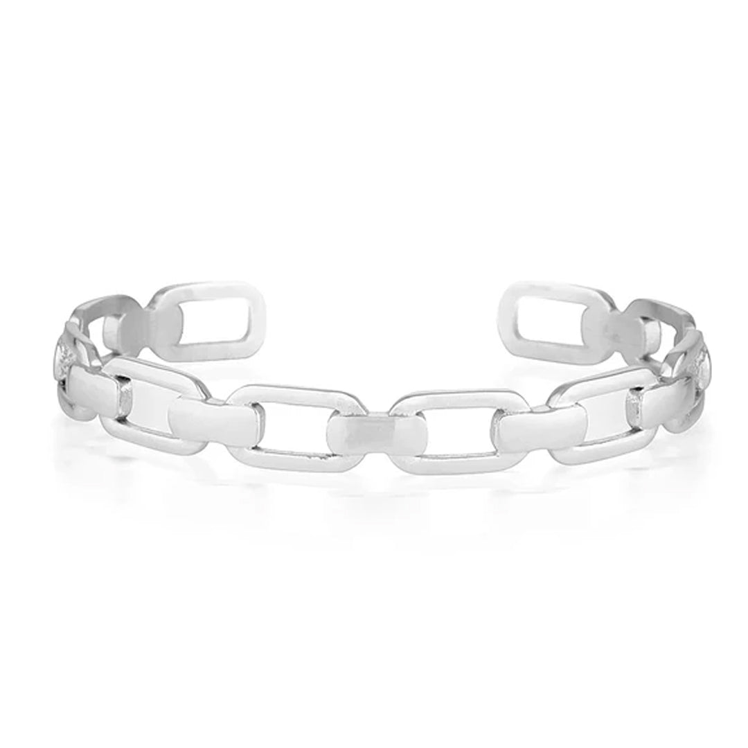 Elegant Gold Link Open Cuff Bracelet 3