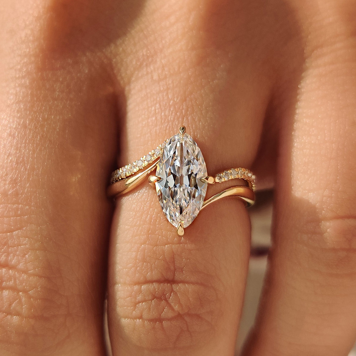 Solitaire Cathedral- 1.8 CT Cushion Lab Grown Diamond Wedding Band