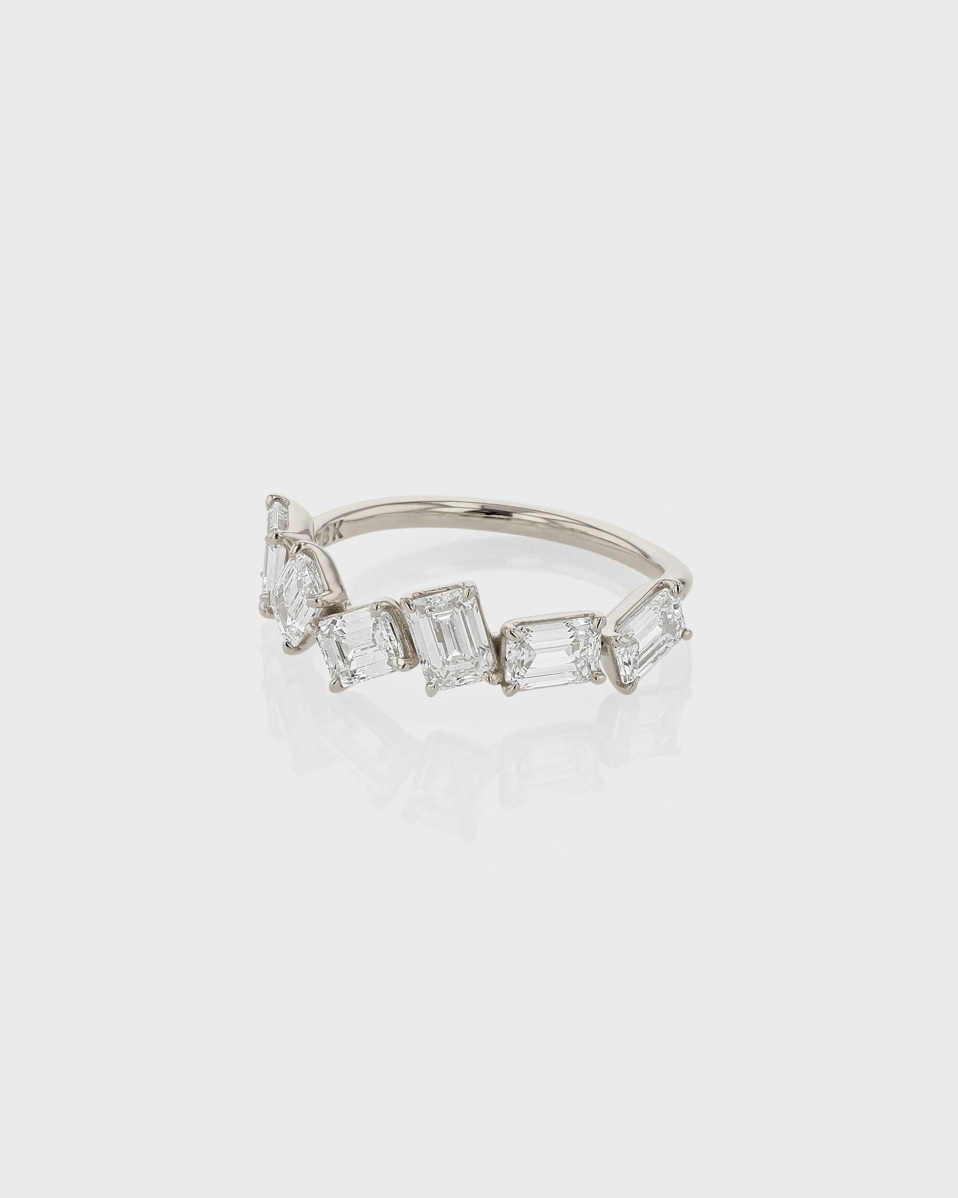 0.70 TCW Emerald Cut Lab Grown Diamond Half Eternity Band 5