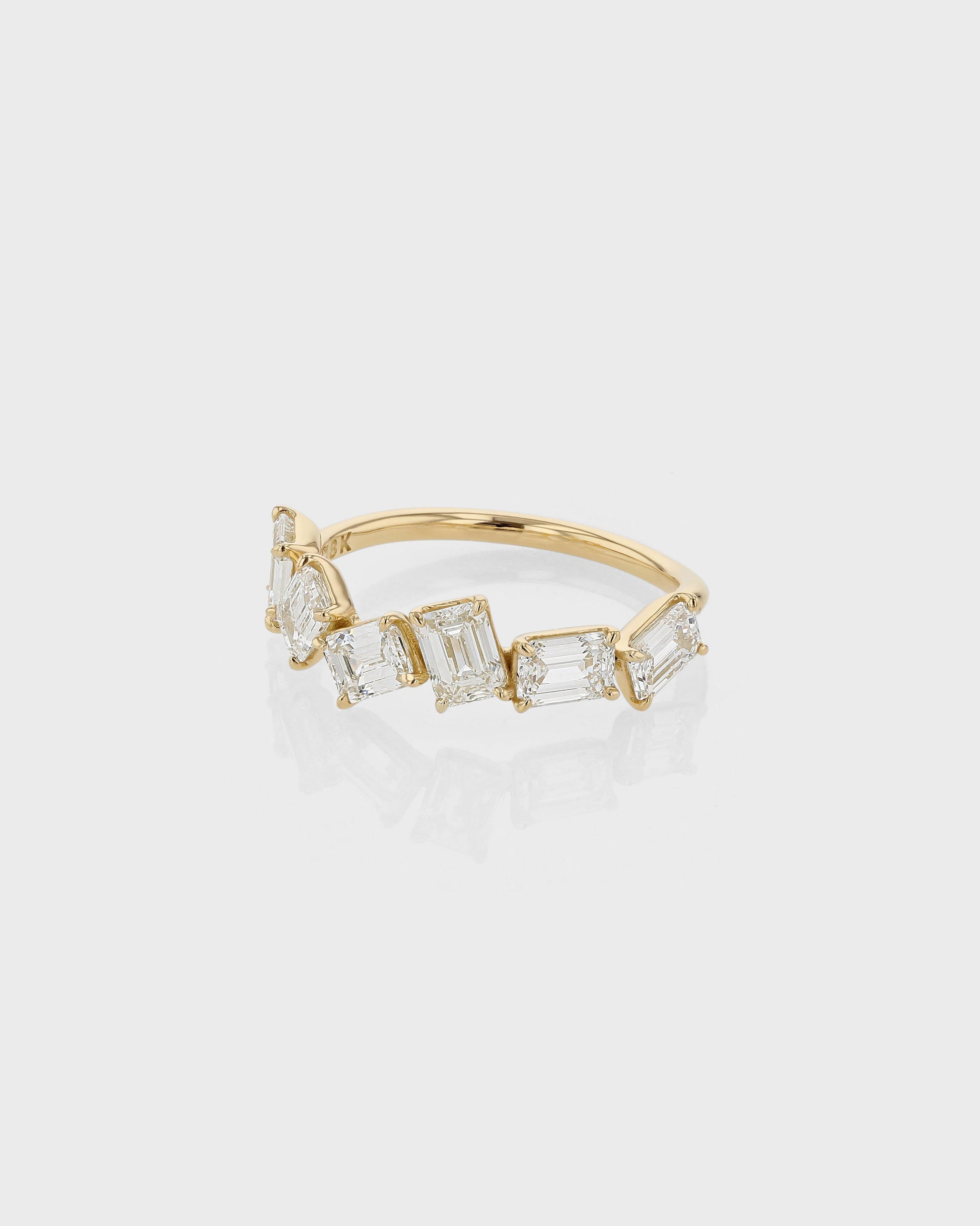 0.70 Carat Emerald Cut Lab Grown Diamond Half Eternity Band 5