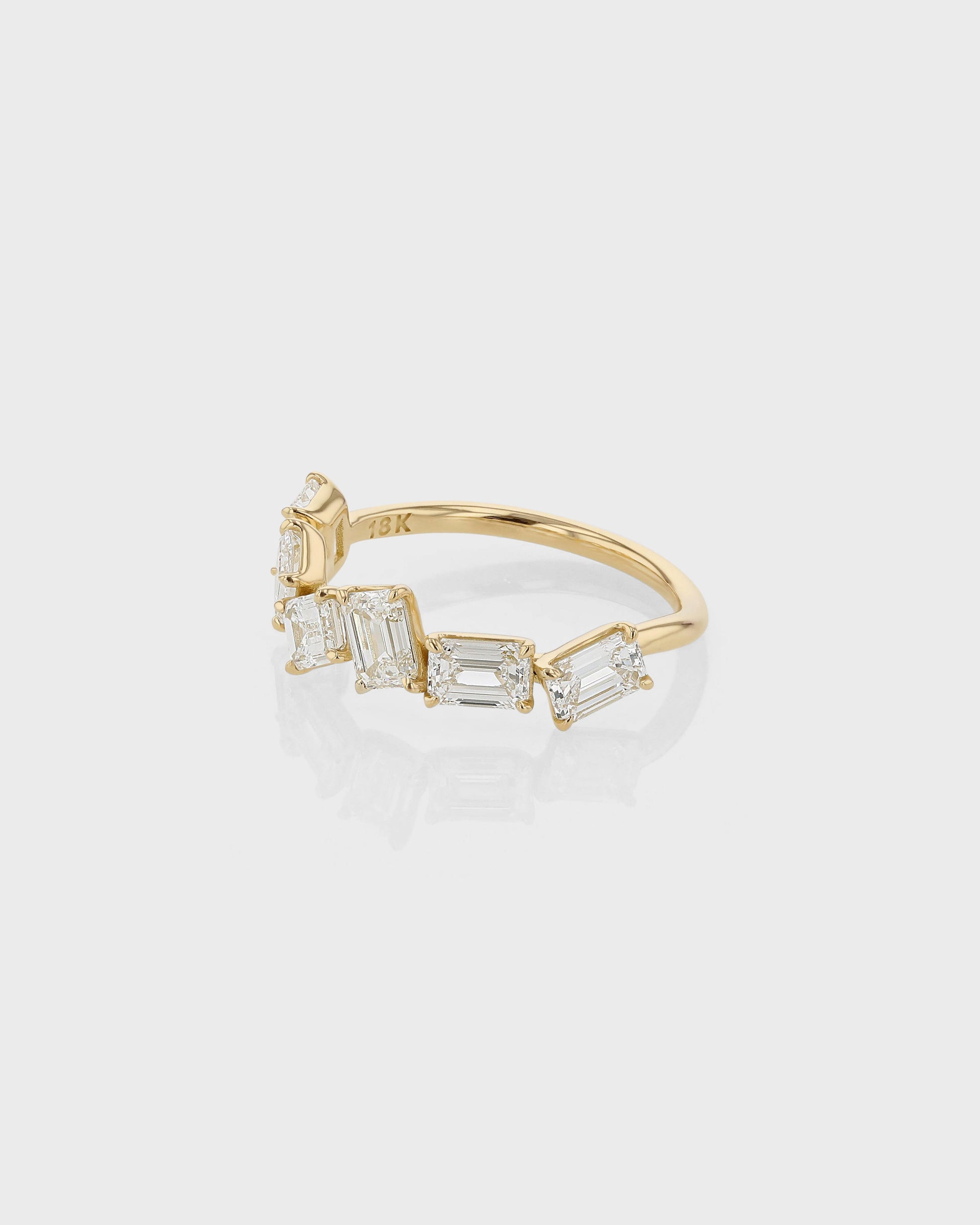 0.70 Carat Emerald Cut Lab Grown Diamond Half Eternity Band 6