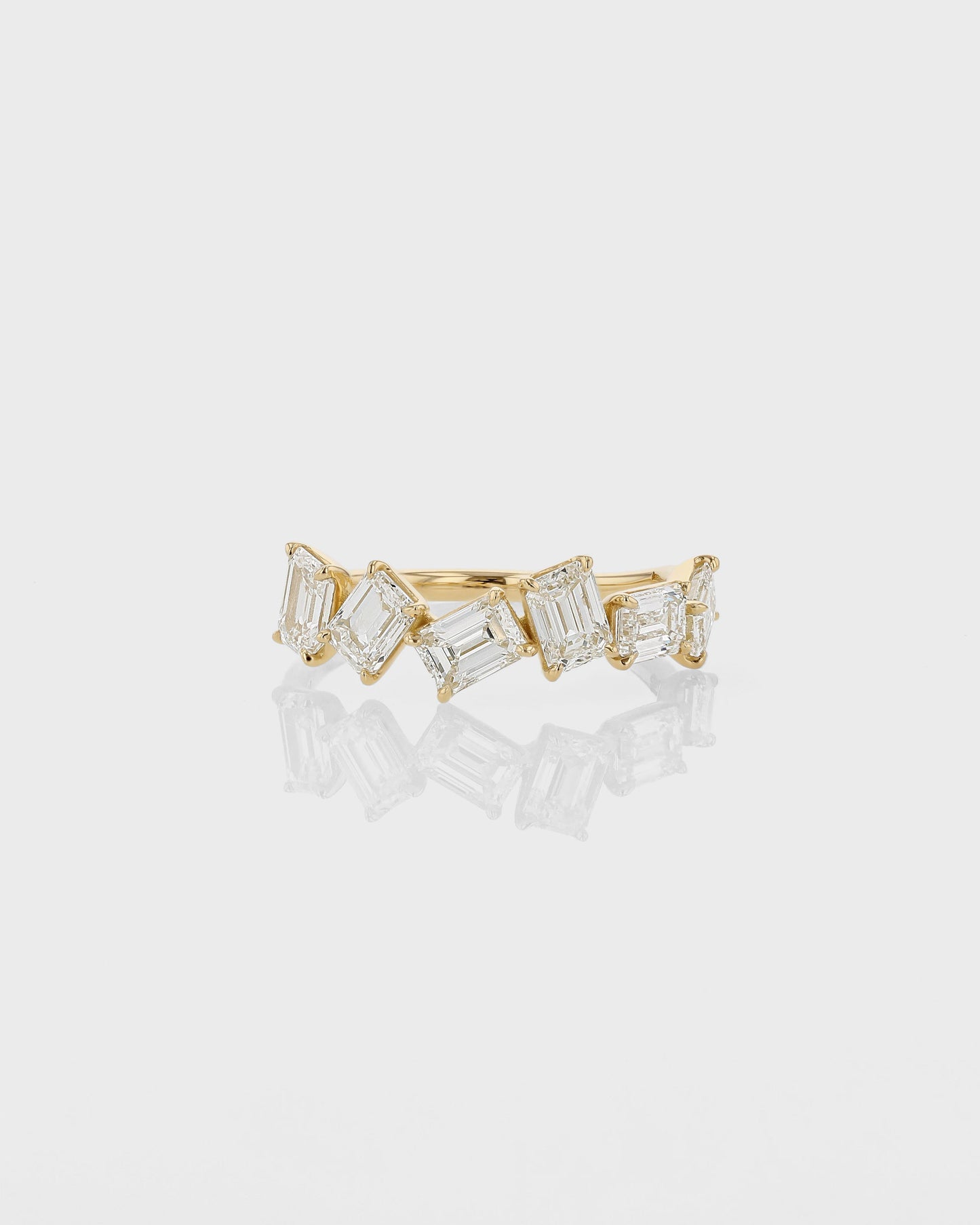 0.70 Carat Emerald Cut Lab Grown Diamond Half Eternity Band 1