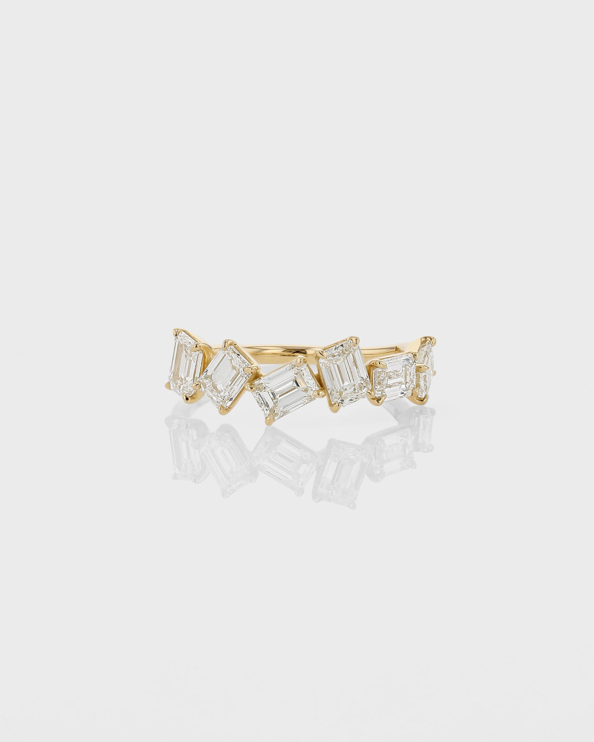 0.70 Carat Emerald Cut Lab Grown Diamond Half Eternity Band 1