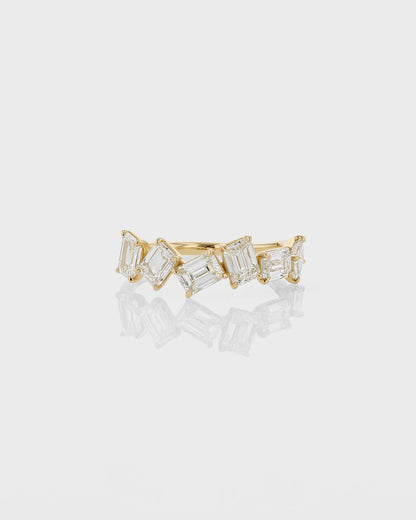 0.70 Carat Emerald Cut Lab Grown Diamond Half Eternity Band 1