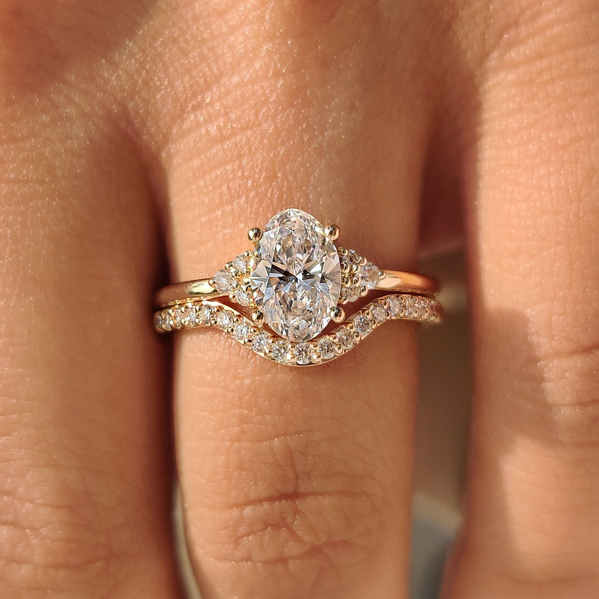Solitaire Cathedral- 1.8 CT Cushion Lab Grown Diamond Wedding Band