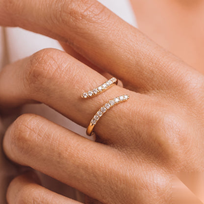 Open Pave- 0.30 CT Round Lab Grown Diamond Stackable Wedding Band
