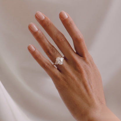 Cluster-Oval Lab Grown Diamond Engagement Ring