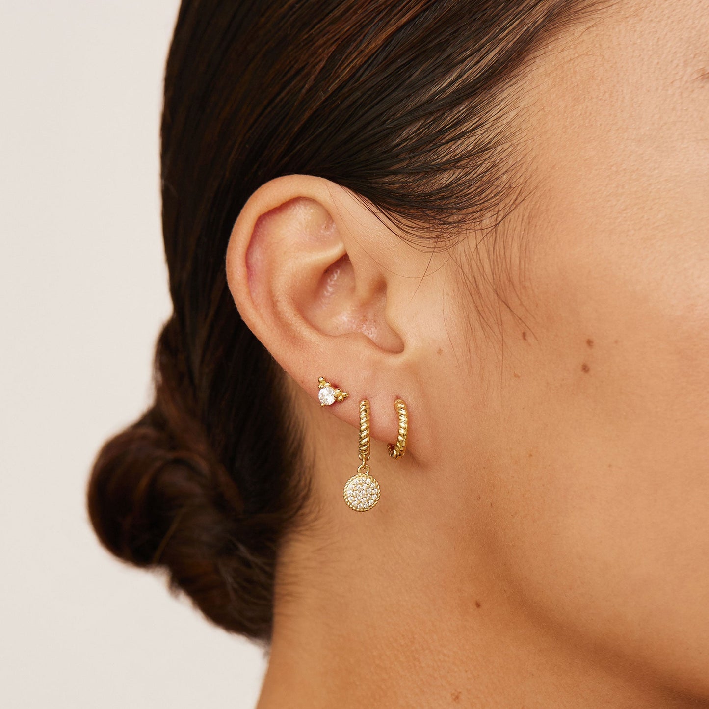 Elegant 0.05 TCW Round Lab-Grown Diamond Stud Earrings in Gold Setting 4