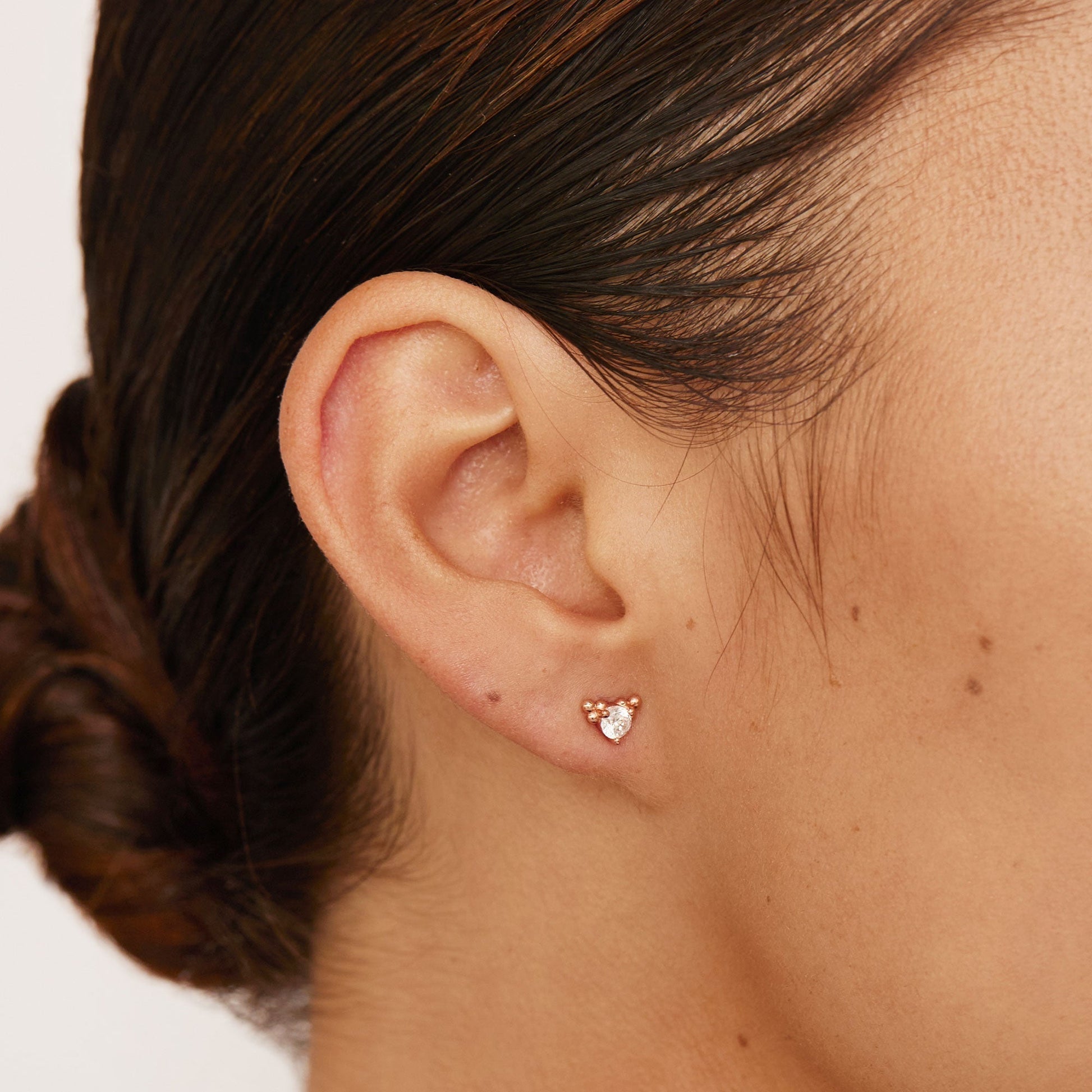 Elegant 0.05 TCW Round Lab-Grown Diamond Stud Earrings in Gold Setting 6