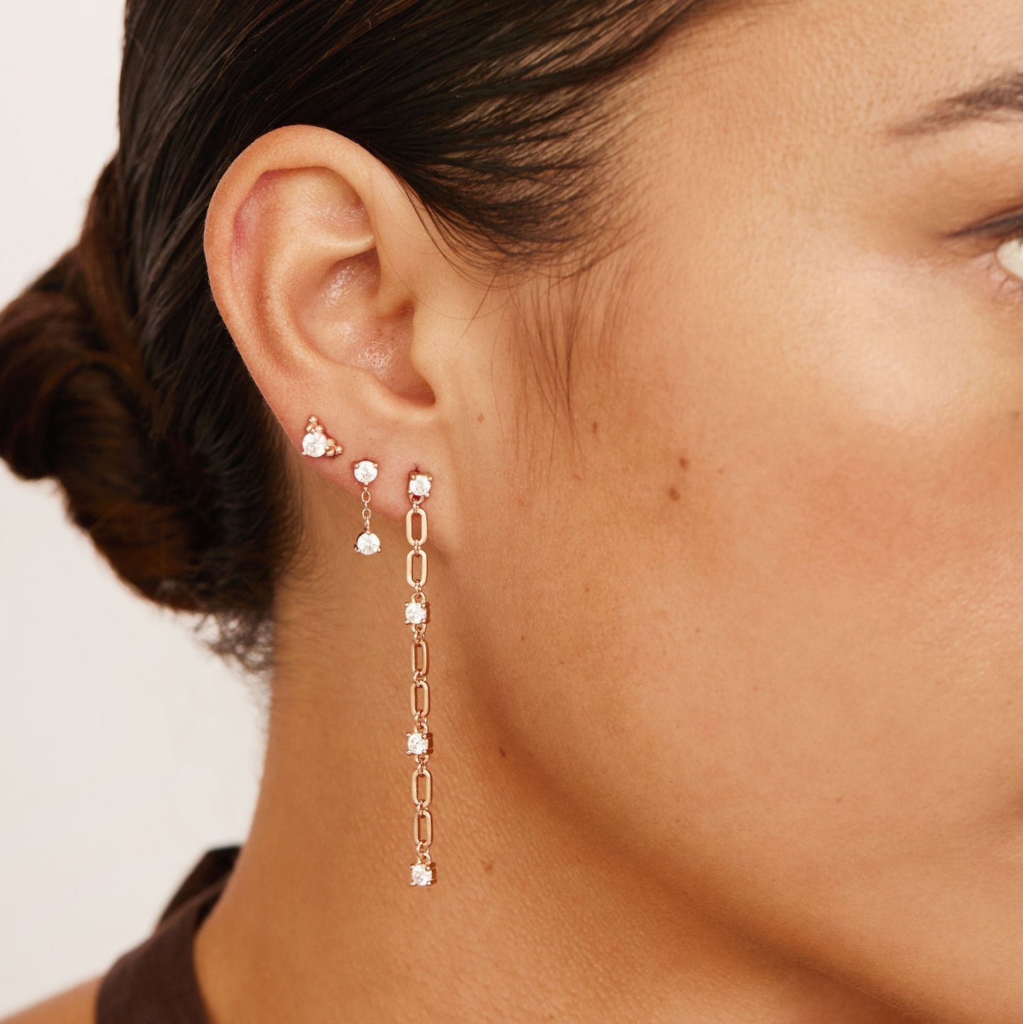 Elegant 0.05 TCW Round Lab-Grown Diamond Stud Earrings in Gold Setting 7