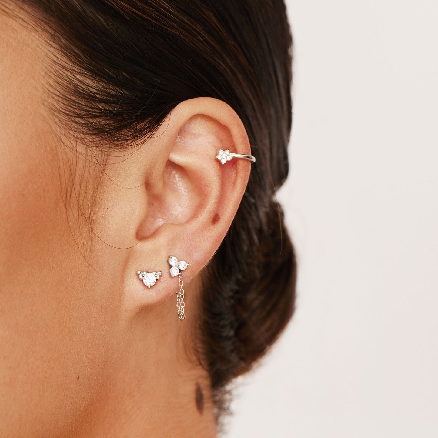 Elegant 0.05 TCW Round Lab-Grown Diamond Stud Earrings in Gold Setting 12