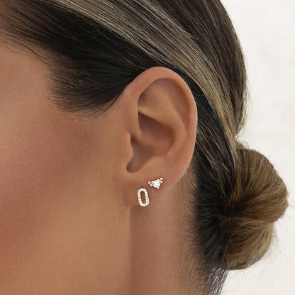 Elegant 0.05 TCW Round Lab-Grown Diamond Stud Earrings in Gold Setting 10