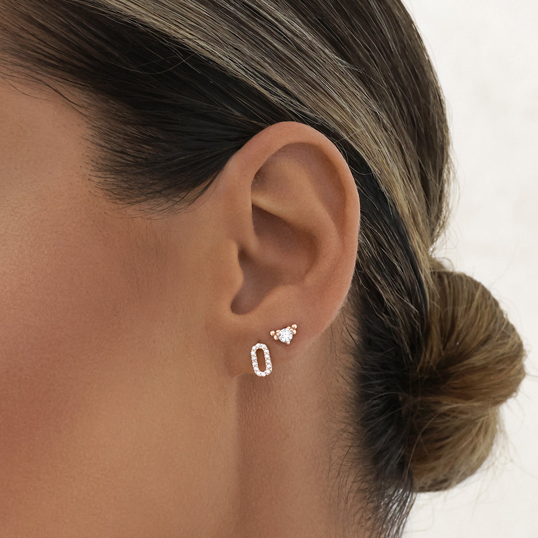 Elegant 0.05 TCW Round Lab-Grown Diamond Stud Earrings in Gold Setting 8