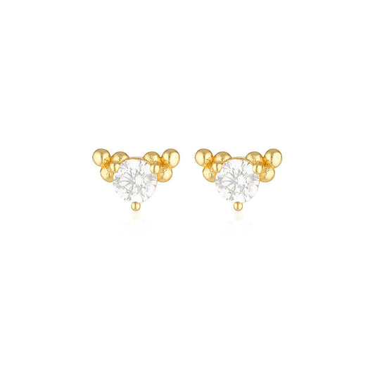 Elegant 0.05 TCW Round Lab-Grown Diamond Stud Earrings in Gold Setting