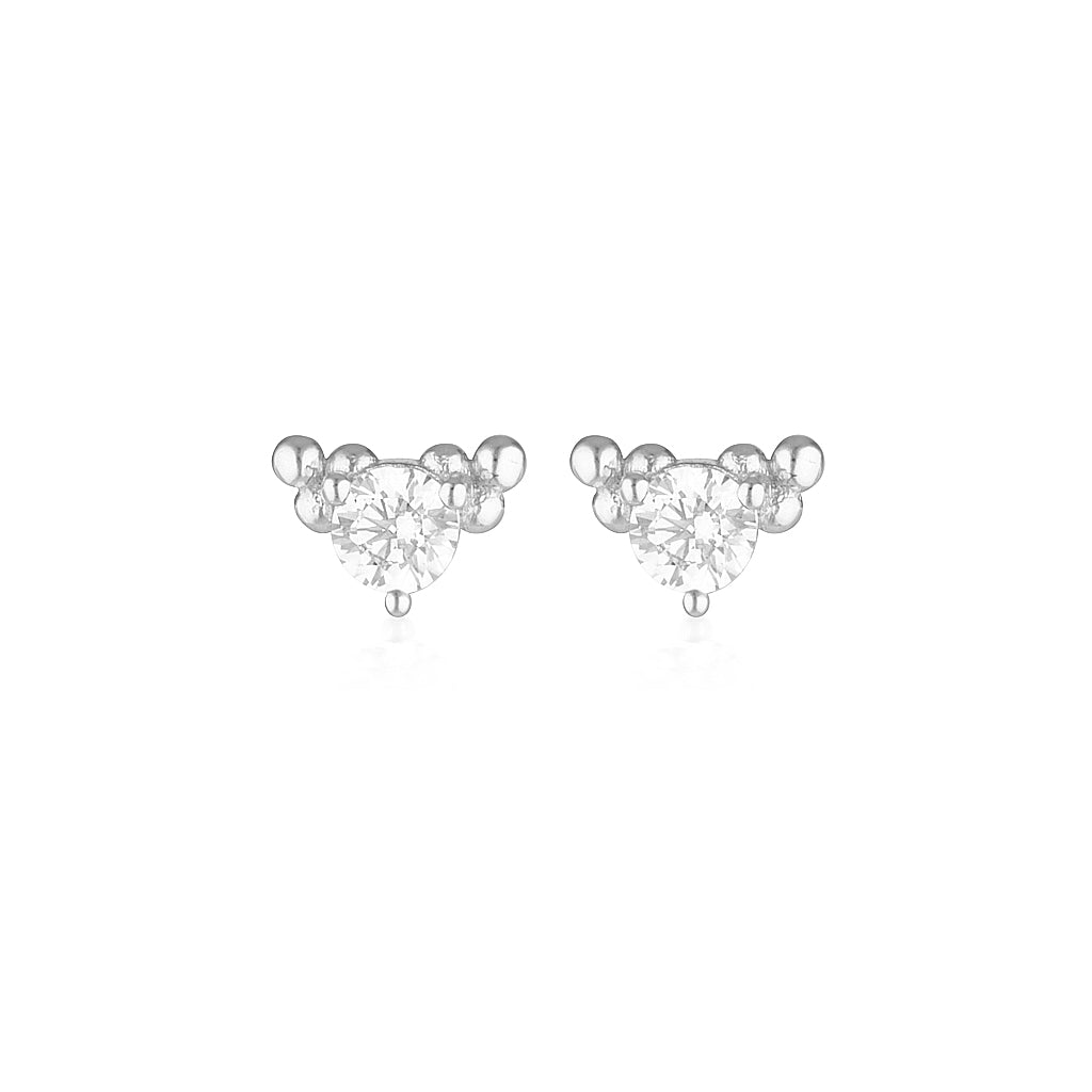 Elegant 0.05 TCW Round Lab-Grown Diamond Stud Earrings in Gold Setting