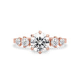 Load image into Gallery viewer, 1 CT Round Lab-Grown Diamond Cluster Engagement Ring
