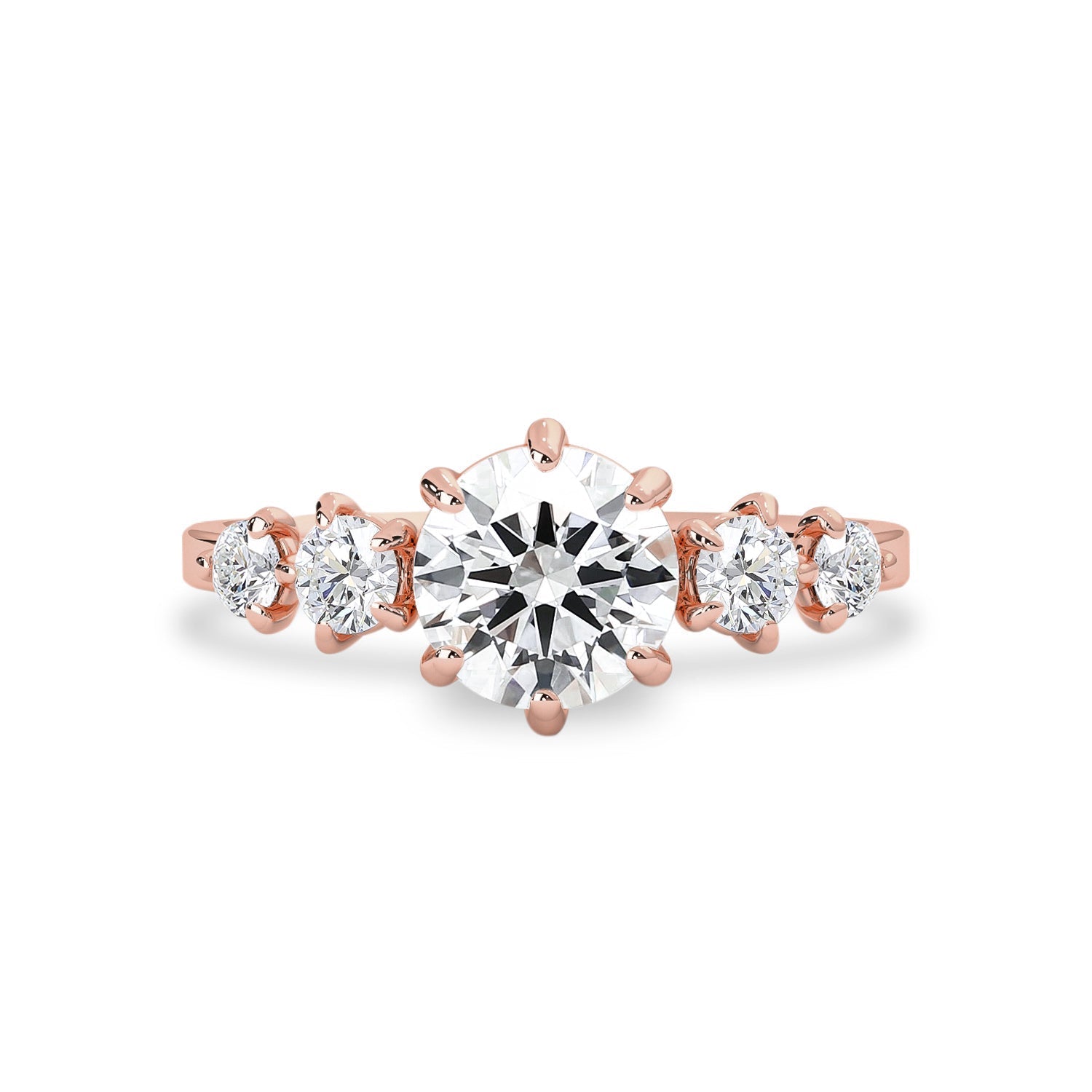 1 CT Round Lab-Grown Diamond Cluster Engagement Ring