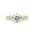 Load image into Gallery viewer, 1 CT Round Lab-Grown Diamond Cluster Engagement Ring
