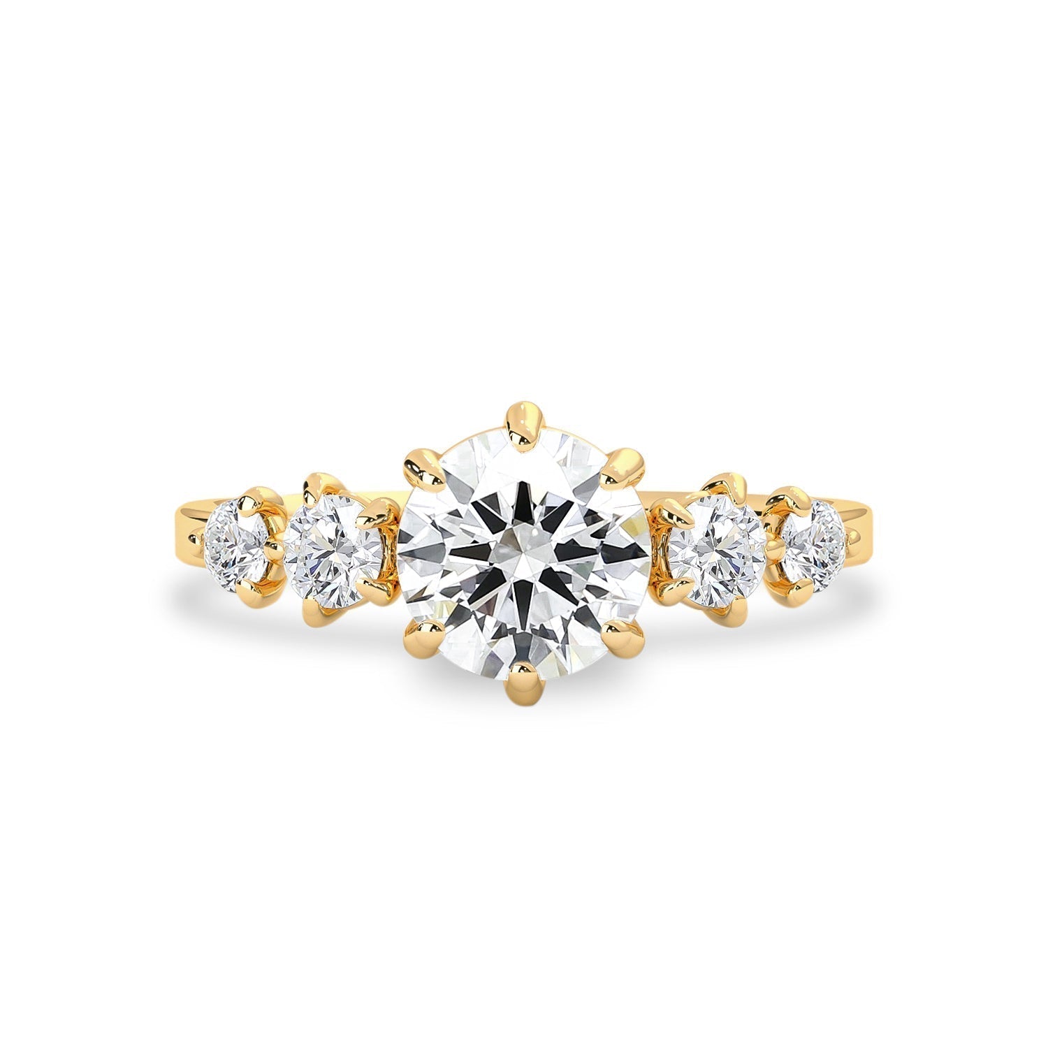 1 CT Round Lab-Grown Diamond Cluster Engagement Ring