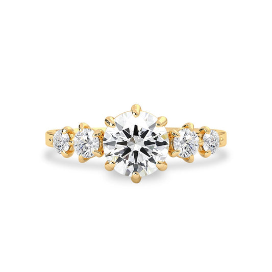 1 CT Round Lab-Grown Diamond Cluster Engagement Ring