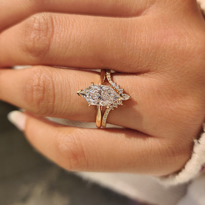 Solitaire Cathedral- 1.8 CT Cushion Lab Grown Diamond Wedding Band