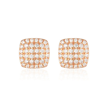 Exquisite 0.03 TCW Round Lab-Grown Diamond Pave Stud Earrings 10