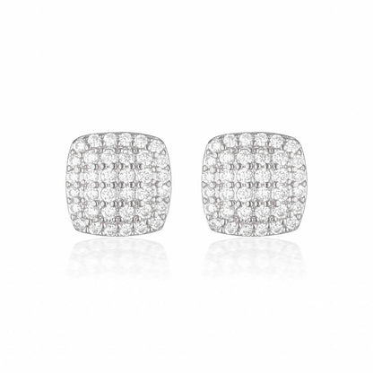 Exquisite 0.03 TCW Round Lab-Grown Diamond Pave Stud Earrings 1