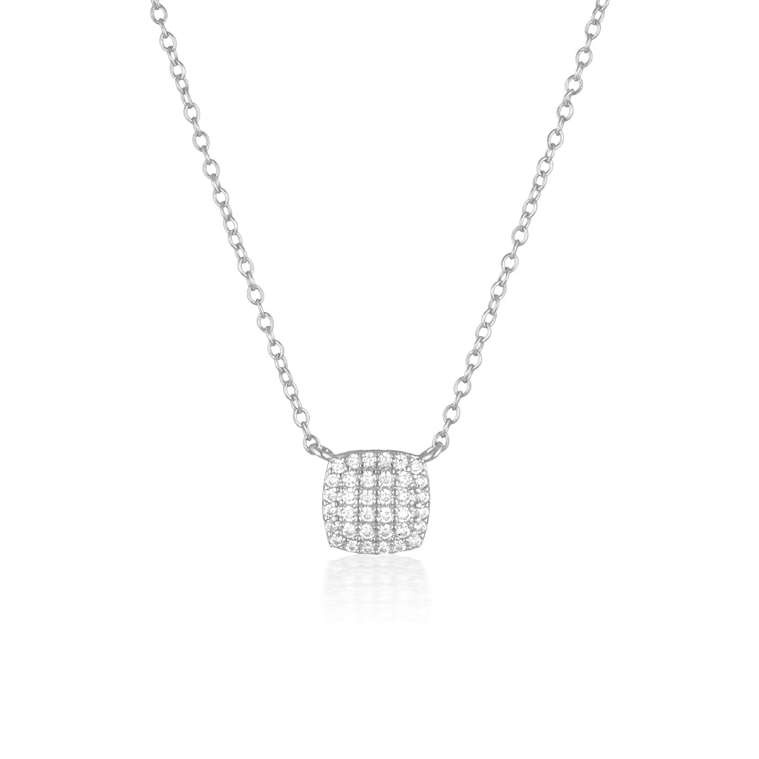 0.3 TCW Round Lab-Grown Diamond Cushion Pendant Necklace