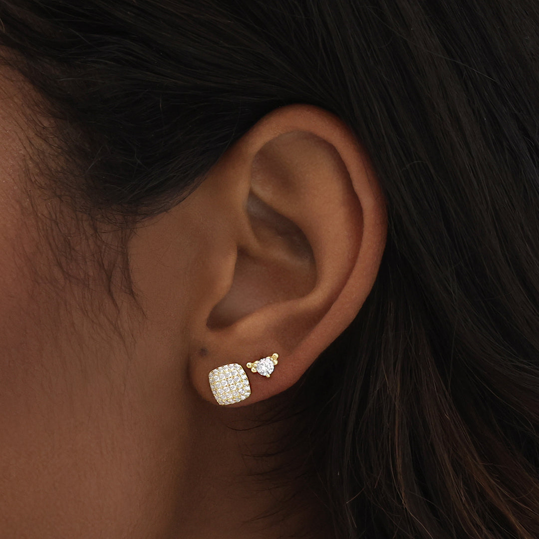 Exquisite 0.03 TCW Round Lab-Grown Diamond Pave Stud Earrings 7