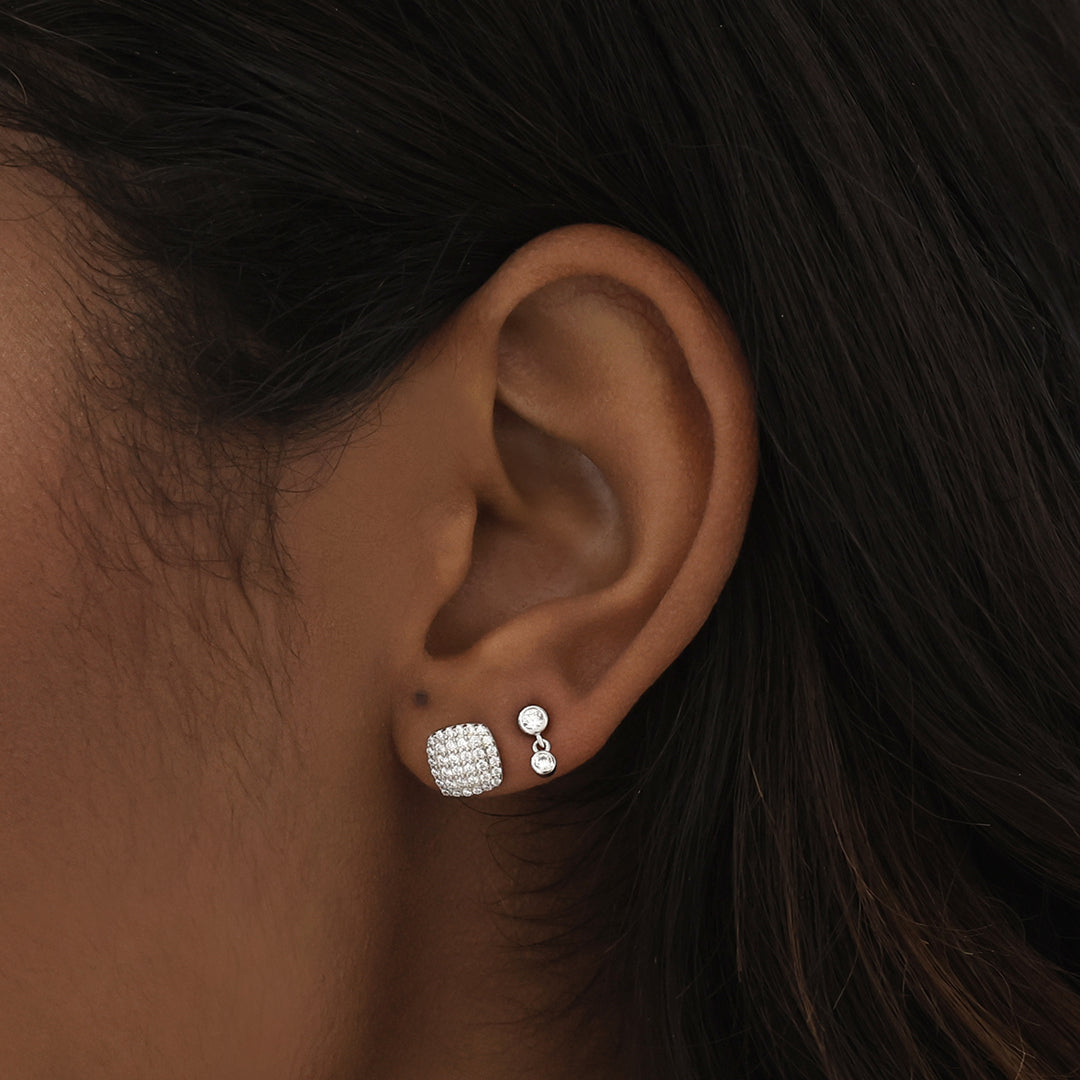 Exquisite 0.03 TCW Round Lab-Grown Diamond Pave Stud Earrings 2