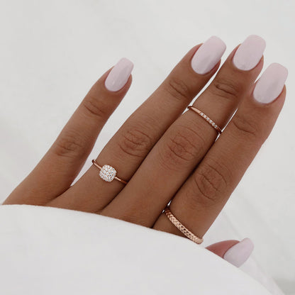 Elegant 0.25 TCW Round Lab-Grown Diamond Cluster Wedding Band 7