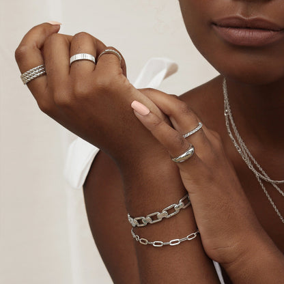 Elegant Gold Link Open Cuff Bracelet 9