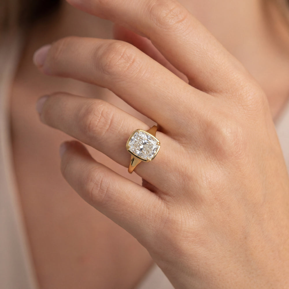 Solitaire Cathedral- 1.8 CT Cushion Lab Grown Diamond Wedding Band
