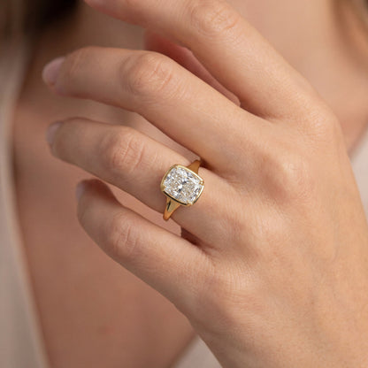 Solitaire Cathedral- 1.8 CT Cushion Lab Grown Diamond Wedding Band
