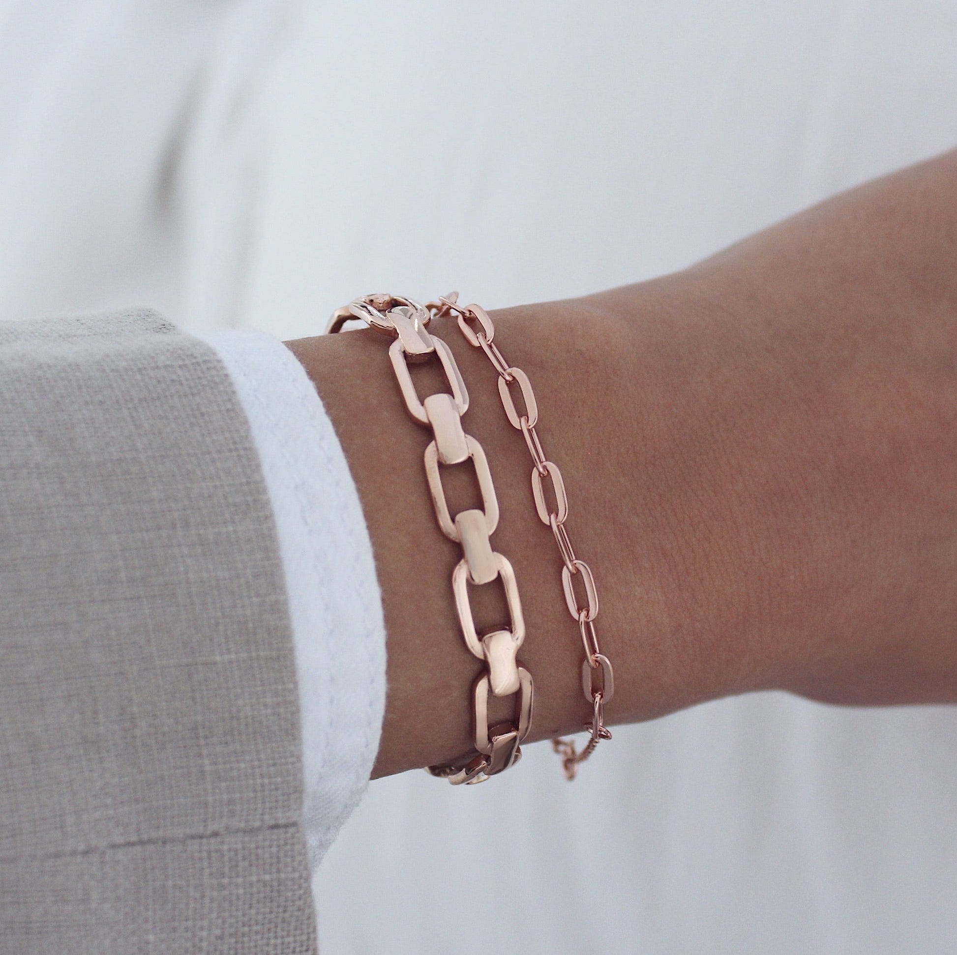 Elegant Gold Link Open Cuff Bracelet 15
