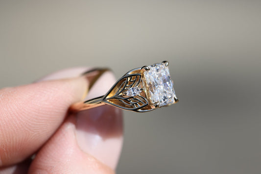 Solitaire Cathedral- 1.8 CT Cushion Lab Grown Diamond Wedding Band