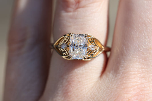 Solitaire Cathedral- 1.8 CT Cushion Lab Grown Diamond Wedding Band