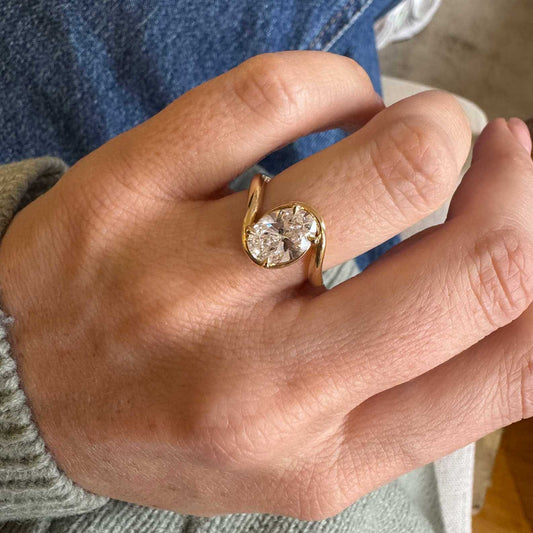 Hidden Halo-1.5 CT Round Lab Grown Diamond Engagement Ring