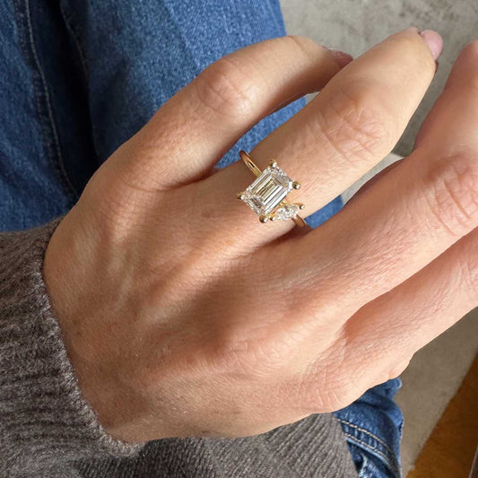 Hidden Halo-1.5 CT Round Lab Grown Diamond Engagement Ring