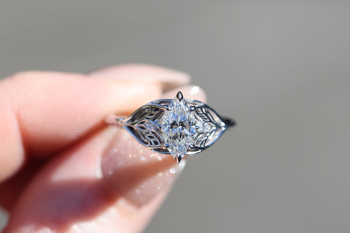 Solitaire Cathedral- 1.8 CT Cushion Lab Grown Diamond Wedding Band