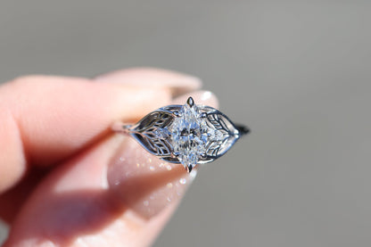 Solitaire Cathedral- 1.8 CT Cushion Lab Grown Diamond Wedding Band