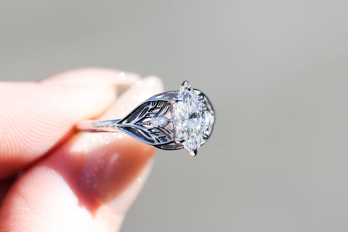 Solitaire Cathedral- 1.8 CT Cushion Lab Grown Diamond Wedding Band