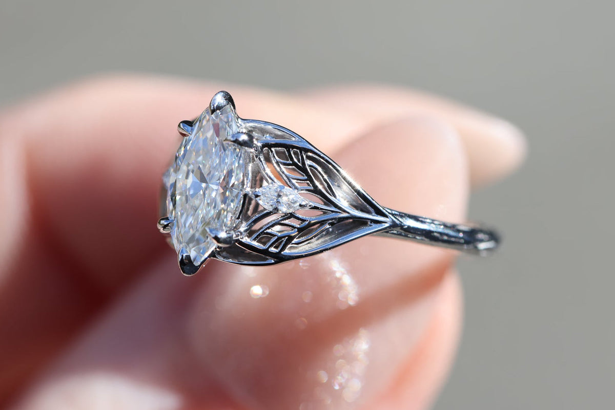 Solitaire Cathedral- 1.8 CT Cushion Lab Grown Diamond Wedding Band