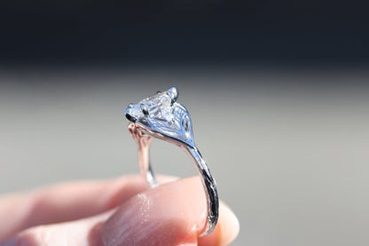 Solitaire Cathedral- 1.8 CT Cushion Lab Grown Diamond Wedding Band