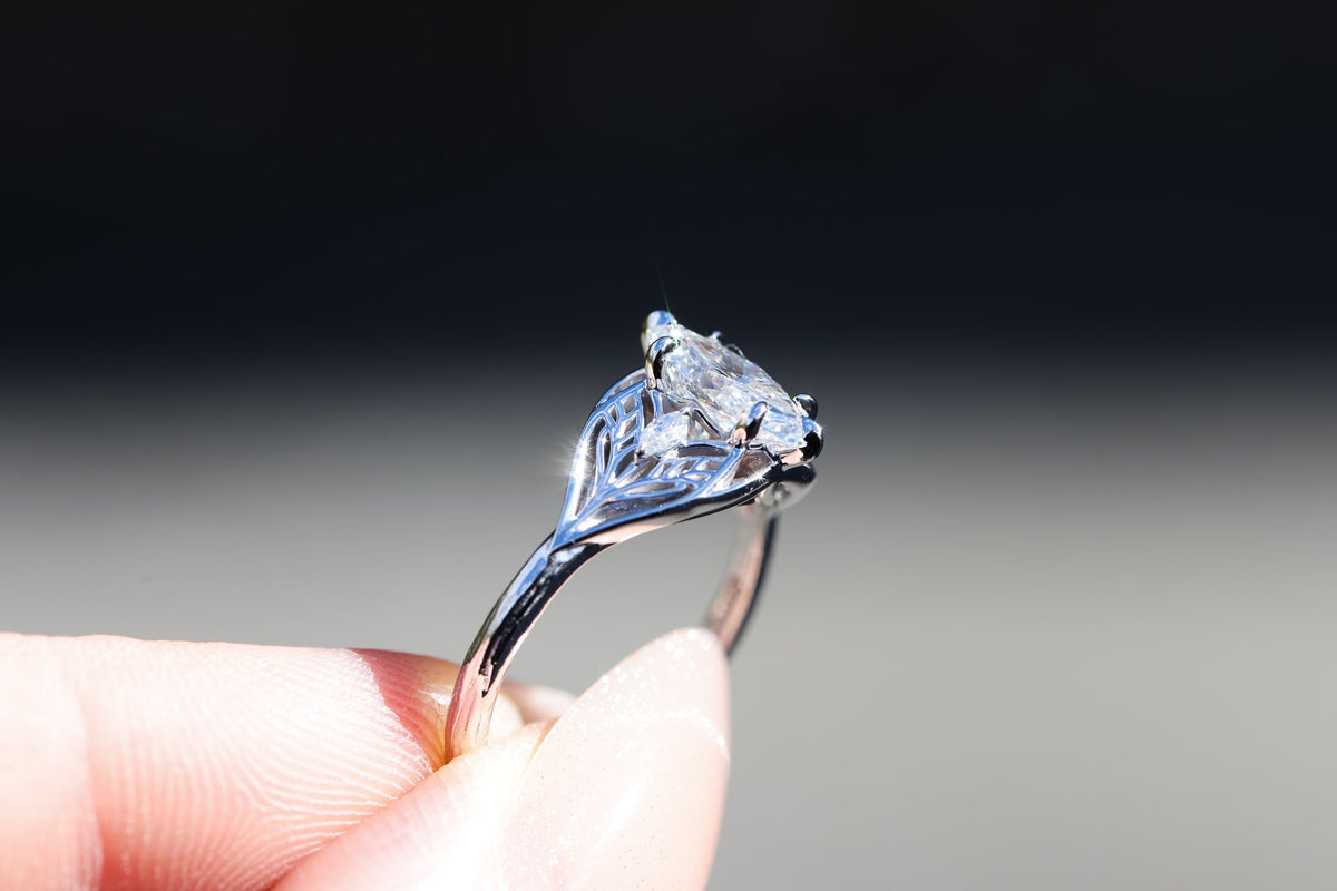 Solitaire Cathedral- 1.8 CT Cushion Lab Grown Diamond Wedding Band